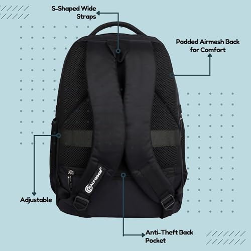 Image of Half Moon Signature 35L Business Backpack Bag for Man | Professional Water Resistant 15.6 Inch Laptop Bags for Men Office use | School Bag for Boys | Travel Laptop Bags for Women Office use