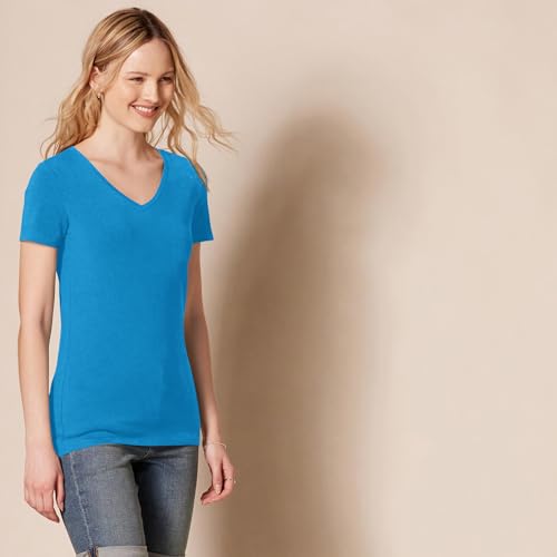 Image of Amazon Essentials Women's Regular-Fit Short-Sleeve V-Neck T-Shirt, Multipacks