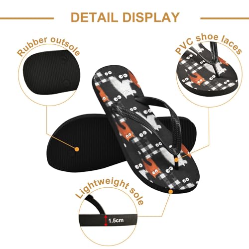 Flip Flop Sandals Funny Cats Print for Women Men Beach Outdoor XS3