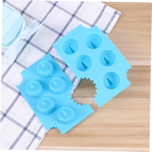 Molde para cubitos de hielo con forma de aleta de tiburón de silicona azul miniatura 5