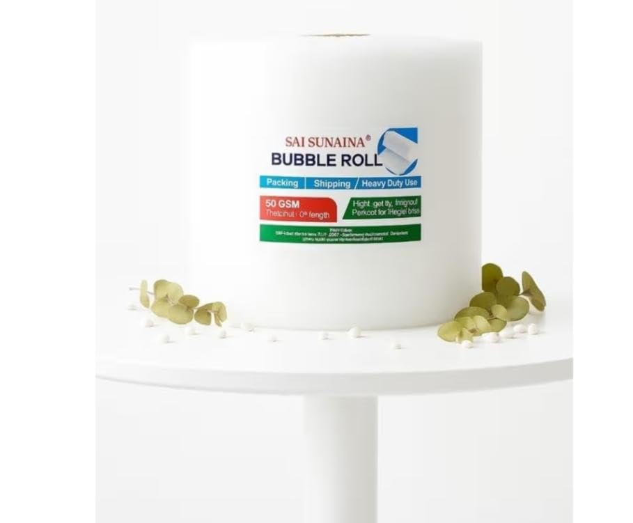 Image of Air Bubble Wrap Packing Roll 1 meter | Protective Cushioning Wrap for Packaging & Moving | Lightweight Bubble Packaging Roll for Fragile Items, Glassware, Electronics & Shipping