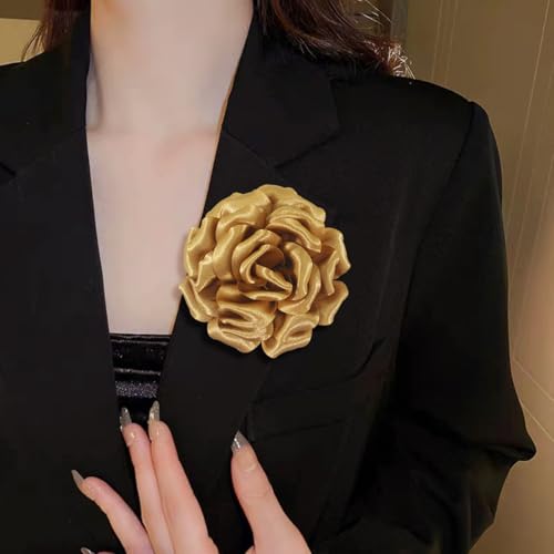 Image of 4.3 inch Red Rose Hair Clip Large Flower Brooches for Women | Charming Flowers Pins for Clothes | Turn Heads with Stylish Rose Hair Clip Flower Brooch Pin for Clothes & Clips for Woman