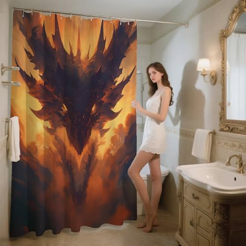 Rideau de douche en polyester de qualité supérieure au design 3D - 8