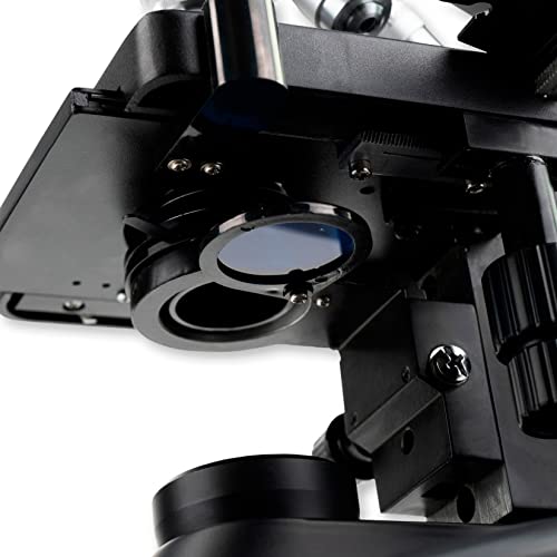 Image of Carson Advanced 40x-1600x LED Lighted Compound Binocular Head Microscope with Abbe Condenser and Double Layer Mechanical Stage (MS-170)