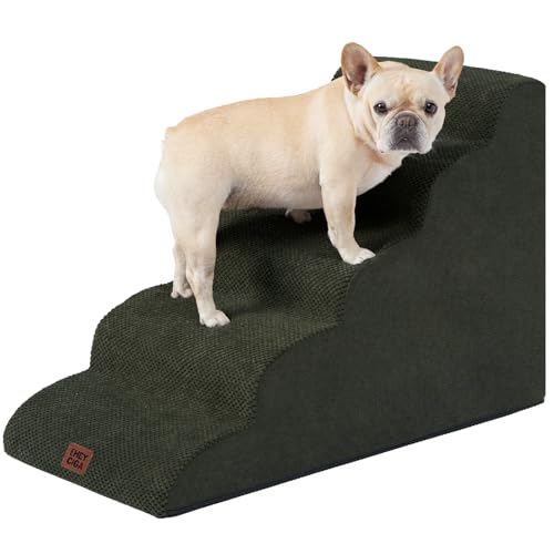 EHEYCIGA Curved Dog Stairs Ramp for High Beds 22.6" H,