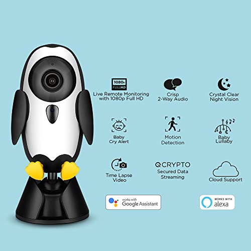 Image of Qubo Baby Cam from Hero Group Baby Monitor 2MP Wi-Fi 1080p Full HD Baby Cry Alert Sleep Monitor Audio & Video Monitor | Mobile App Connectivity | Cloud & SD Card Recording (Black) (Pack of 2)