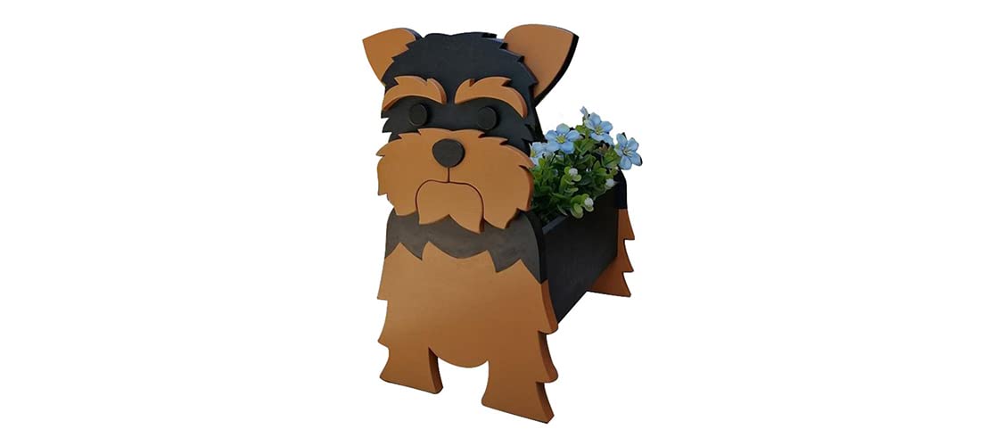 Planter Plant Pots,Animal Shaped Cartoon Planter, Cute Dog Flower Pots for Garden Flower Cactus Air Plants, Succulent Pot Decoration for Yard Decoration,yorkshire,34 * 20 * 24cm
