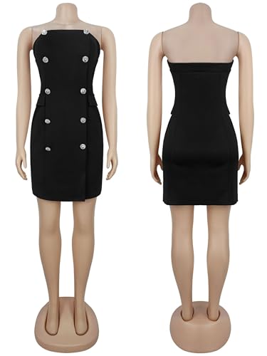 Image of Figdaw Adjustable Straps Rhinestone Bodycon Dress for Women Special Occasions