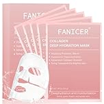 Collagen Deep Face Mask, 5 Pcs Collagen Hydrogel Mask,Korean Collagen Face Mask, Overnight face mask for Pore Minimizing, Elasticity Improvement, Lifting Care, Elasticity Improvement, Korean Skincare