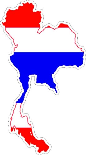 Akachafactory Autocollant Sticker adhesif Voiture Vinyle Drapeau Carte thailande