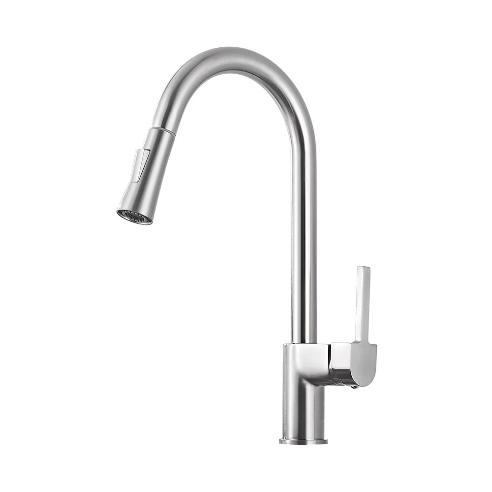 Mixer Taps Kitchen Pull-Out Faucet Sink Vegetable Basin Hot and Cold Rotating Nickel Brushed
