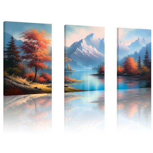 Toile murale paysage montagne automne déco salon chambre bureau