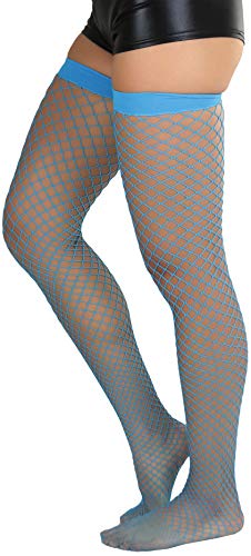 Image of ToBeInStyle Women's Vibrant Large Net Fishnet Thigh High Elastic Nylon Novelty Stockings