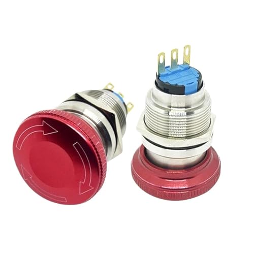 Commutateur d'arrêt d'urgence mushroom push button stop switch 19mm 2no2nc - 7