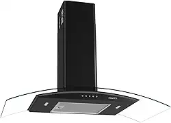 Coifa de Parede Vidro Curvo 90cm Black Clean Fogatti 110V