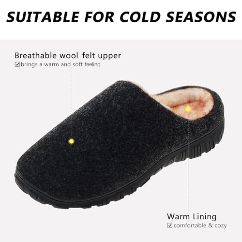 Lulex Mens Bedroom Memory Foam Slippers Slip On Indoor Outdoor Warm House Shoes2