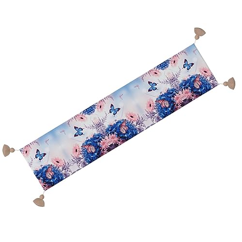Chemin de table rustique papillon bleu et fleurs pour décoration de Noël - 7