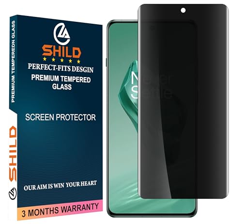 Image of SHILD - (Pack of 1 Curved Matte UV Tempered Glass Screen Protector for - Smartphone - 9H Hardness, HD Clarity, Fingerprint Sensor Compatible, 3-Month Warranty, Easy Installation Kit (12R Privacy)