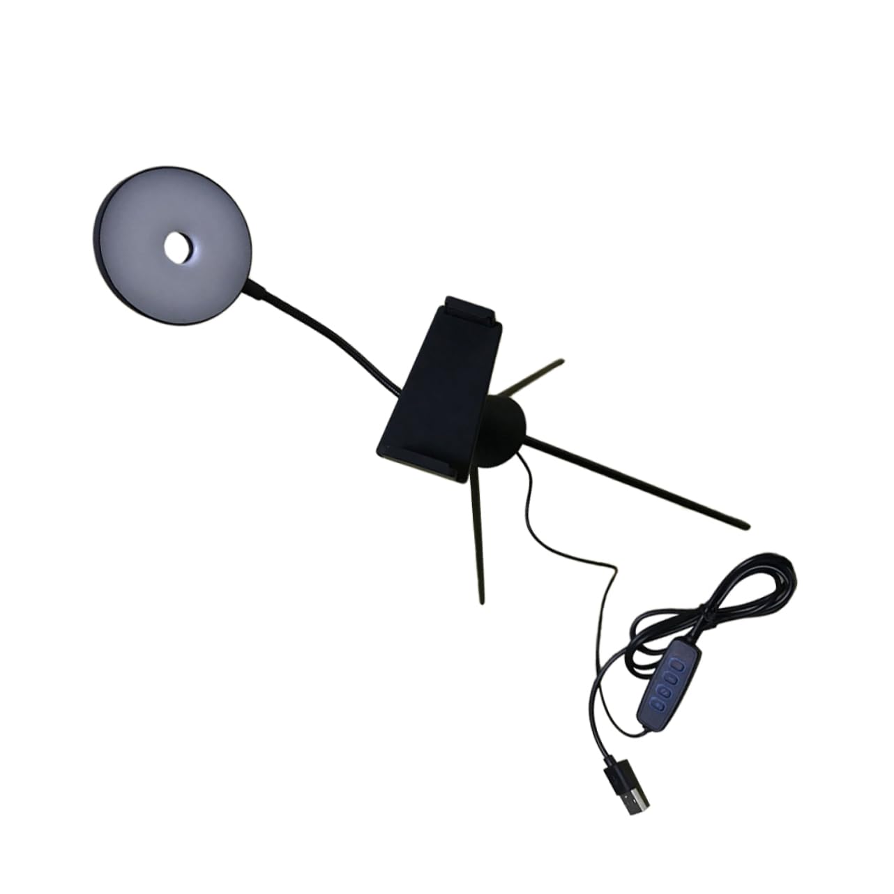 NAMOARLY Djustable 3- Led Fill Light Tripod Rotatable Base for Smartphone Photo/Videography