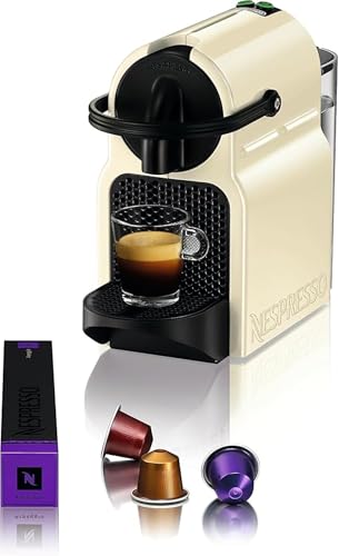 Nespresso De'Longhi EN 80.CW Inissia Kapselmaschine, Hochdruckpumpe und Energiesparfunktion, Automatische Power Off 9 Minuten, Tassenfüllmenge für Espresso und Lungo, 0.7 l Wassertank, Vanilla Cream