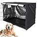 Lyyxjsltd 犬用ケージカバー 犬猫用 防音 犬 ケージカバー ペットサークルカバー 屋内と屋外 犬小屋ケージカバー ペットサークルカバー ケージカバー 風よけ 日よけ 雨よけ 犬用ケージカバー 取り付け簡単 折りたたみ 収納便利 遮光ペットケージカバー