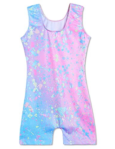 Image of Domusgo Toddler Leotard Gymnastics Long Sleeve, Sparkly Tumbling Dance Leotards for Baby Girls Kids Teens 2-14 Years