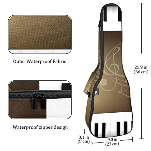 Housse pour ukulélé avec claviers et notes de musique – Rembourrage en éponge de 10 mm d’épaisseur – 53,3 cm – Avec… - Les Beatles, Paul McCartney, John Lennon, RIngo Starr, George Harrison Housse pour ukulélé avec claviers et notes de musique - Rembourrage en éponge de 10 mm d'épaisseur - 53,3 cm - Avec… – Image 5