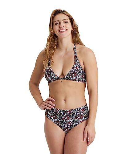 ARENA All Over Women's Halter Top Bikini Set - Fashion Two Piece Swimsuit | Women's Bathing Suit, Cute Bikini Swimsuits for Beach & Pool,Burgundy Multi