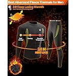 UNIQUEBELLA Men's Thermal Underwear Sets Top & Long Johns Fleece Sweat Quick Drying Thermo Base Layer - Image 2