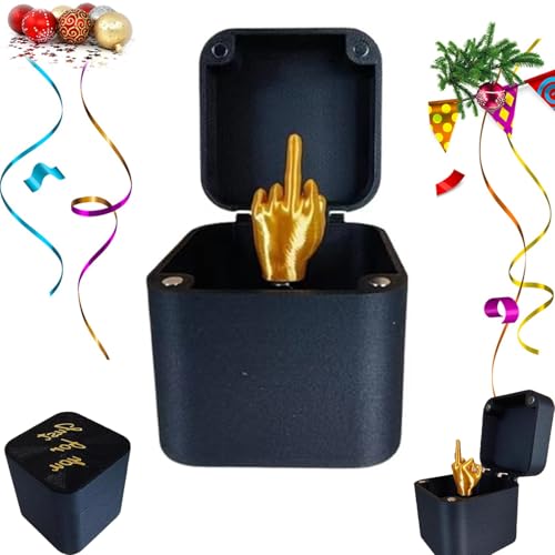Doigt d'honneur dans Une Boîte, Coffret Cadeau Surprise Doigt d'honneur, Coffret Cadeau Surprise Drôle Doigt d'honneur, Farce De Main Parodique Pop-up avec Boîte pour Adultes(1pcs)