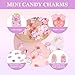 60 Pcs Pink Junk Case Charms, Slime Charms, Mixed Lollipops Candy Embellishments Resin Charms, Flat Back Charms for DIY Crafts Mobile Phone Case Nail Decoration & Ornament Scrapbooking (Pink)