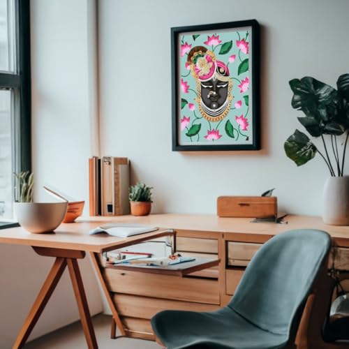 Image of Whattacraft! DIY Acrylic Paint by Number Kit for Adults Kids Beginner Number Painting Kit DIY Canvas Painting by Number Wall Decoration DIY Painting Kit for Adults | Krishna Color By Numbers (WAC-37)