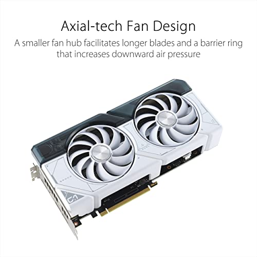 ASUS Dual GeForce RTX 4070 White OC Edition 12GB GDDR6X (PCIe 4.0, 12GB GDDR6X, DLSS 3, HDMI 2.1, DisplayPort 1.4a, 2.56-Slot Design, Axial-tech Fan Design, 0dB Technology), 3 Year Warranty by ASUS - Image 2