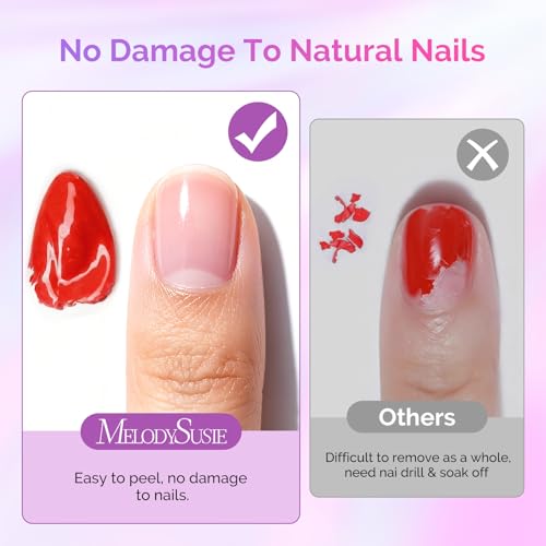 Image of MelodySusie 15ML Clear Peel Off Gel Base Coat for Gel Nail Polish, Upgraded Formula Long-Lasting Soak Off-Free Easy Removal without Damage,stronger adhesion,essential for Home DIY and Nail Salon
