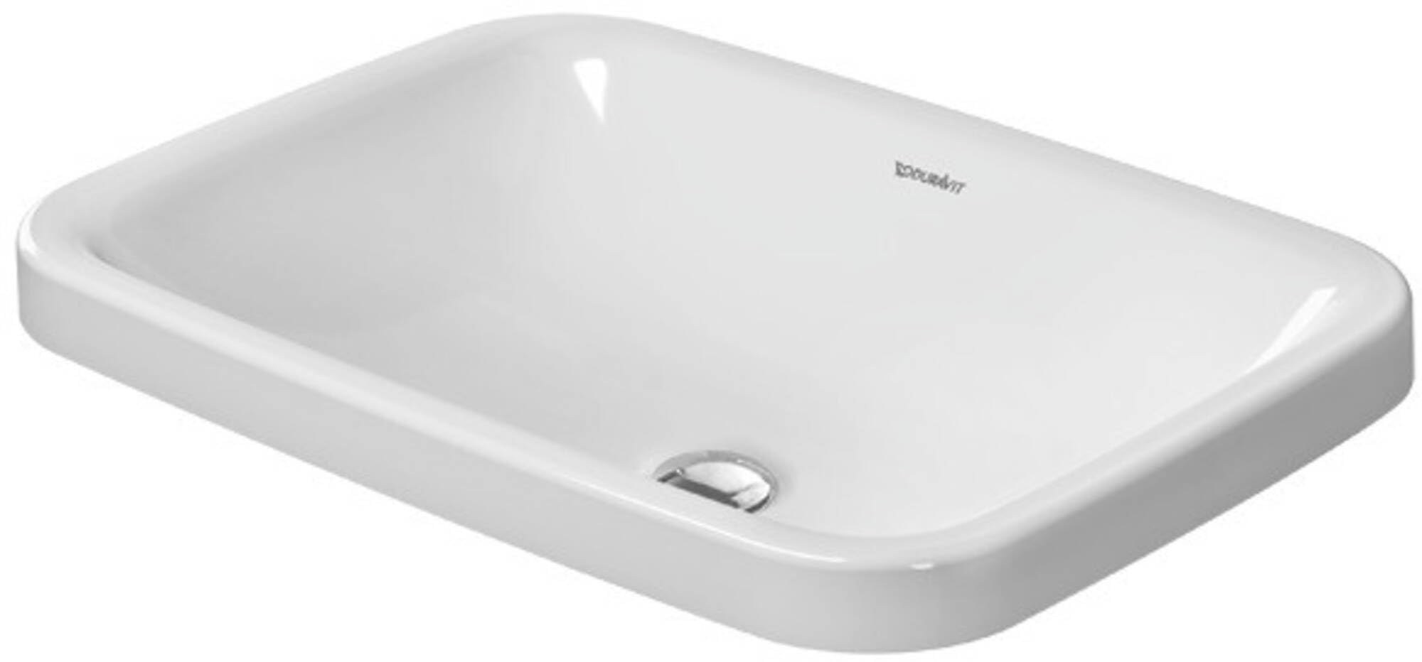 Duravit DuraStyle Einbauwaschtisch für Einbau von oben, ohne Überlauf, ohne Hahnlochank 600 mm • 600 x 430mm, weiß 372600000, 372600000