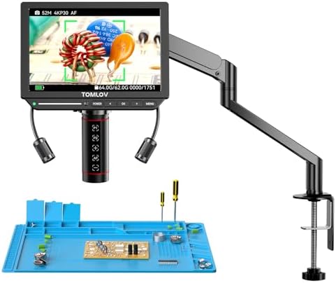TOMLOV TM4K-AF Flex 4K 8" Microscopio Digital con Autofoco, 52MP ...