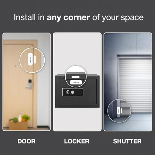 Image of Trenzu WiFi Smart Door Alarm Sensor with Built-in Siren | Wireless Magnetic Door & Window Security Alarm | Instant App Notifications | Smart Home Compatible | Home Security Sensor (Pack of 1)
