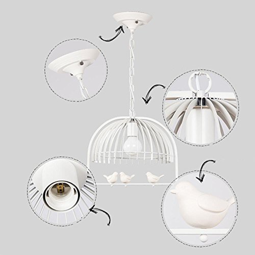 Lustre cage à oiseaux en fer blanc LRUII pour decoration de restaurant
