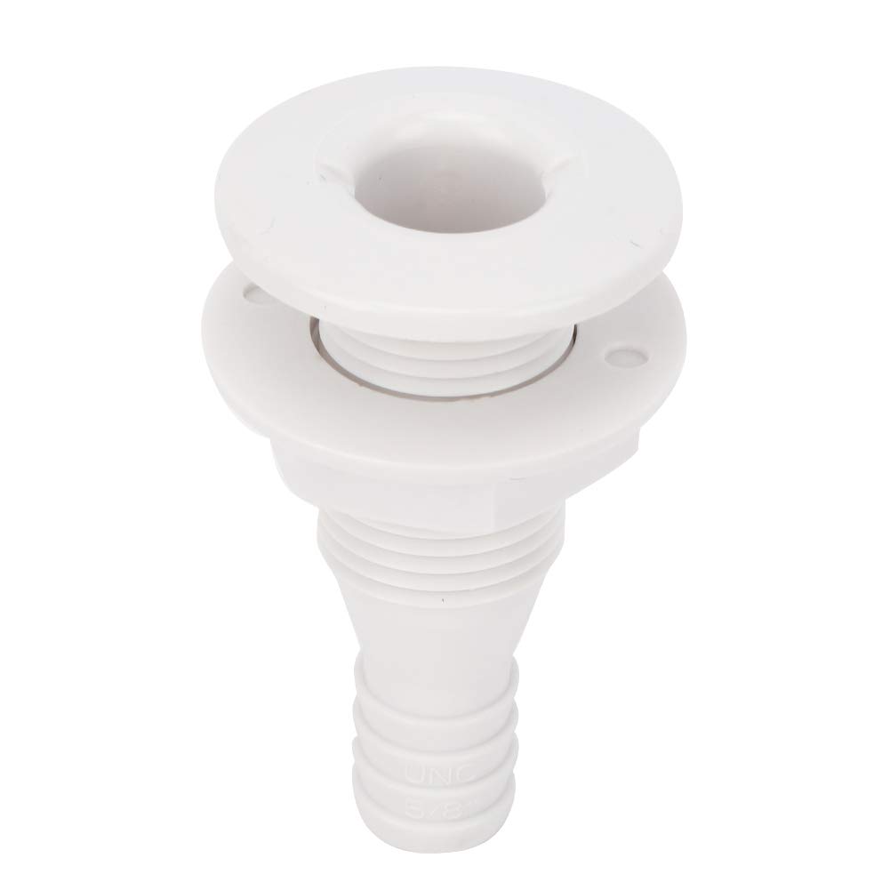 Lot de 2 Raccords de Bord avec Écrou 5/8 Pouces 16mm en Plastique ABS | Embout Traversée de Coque pour Bateau Yacht Voilier Raccord Purge Tuyau Évacuation