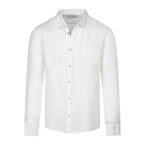 Teddy Smith Men's C-Linen Ml Shirt, White, M