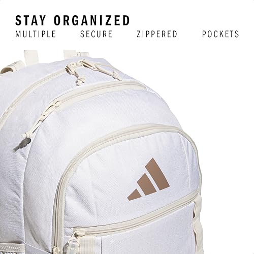 Image of adidas Excel 6 Backpack, Twill Alumina /Trace Brown /7.5, One Size, Excel 6 School Backpack - Bookbag for Laptop Work Travel, 34l