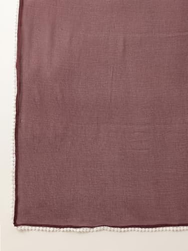 Image of Floral Anarkali Sleeveless Kurta with Dupatta, Maroon and White