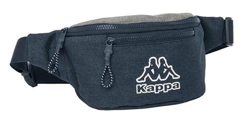 Sac banane Kappa Dark Navy Safta de 23x9x12 cm couleur gris et bleu marine pour enfant