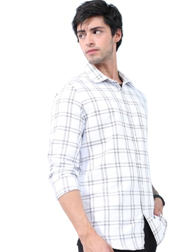 Image of Highlander Men's Slim Fit Check Shirt for Men | Check Shirt | Long Sleeves | Regular Collar | Shirts for Men