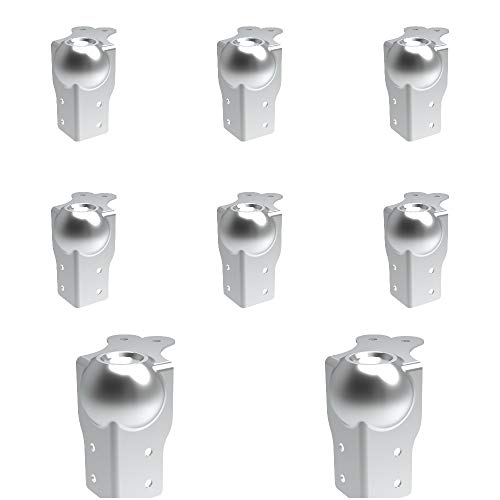 Image of Penn Elcom Large Brace with Ball Corner (Set of 8) Bottom /Female | Zinc Finish | Flight /DJ /Audio /Sound Box (8.45 * 3.45 * 8.45 cm) Round Angle Edge | Case Protection with 6 Holes | Easy to Fit