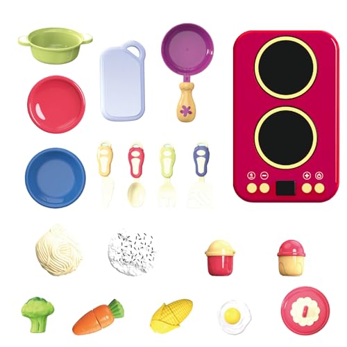 Juego de cocina para niños pequeños – Juguete educativo con sonidos e luces para cocina infantil, juego de imitación para niños y niñas, regalo de cumpleaños