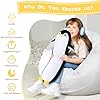 Sprinqdawin Long Penguin Plush Pillow, 20” Black Penguin Stuffed Animal, Cute Cartoon Sleeping Plushy, Soft Cuddly Hugging Plush Toys Kawaii Body Pillow, Sweet Gift at Birthday for Kids Adults #3