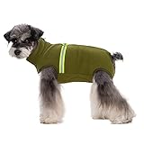 BT Bear Winterkleidung für kleine Hunde, Winterkleidung, Mantel, weiches Fleece mit reflektierendem Hunde-Einteiler, Overall, Welpen-Haustier-Pyjama-Kostüm (olivgrün, XXL)