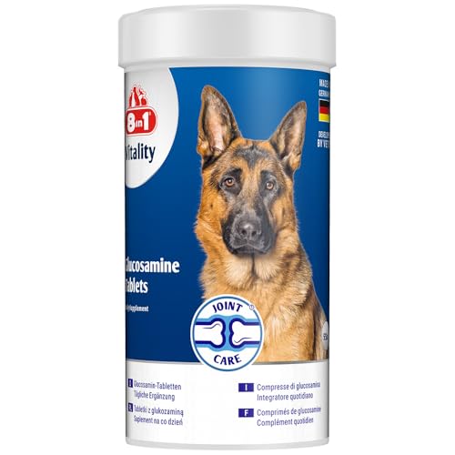 8in1 Glucosamin Tabletten - zur Nahrungsergänzung bei ausgewachsenen und älteren Hunden, 1 Dose (55 Tabletten)