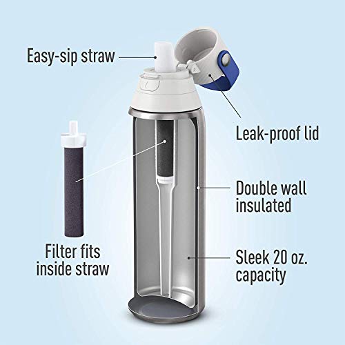 image for Brita Stainless Steel Premium Filtering Water Bottle, BPA-Free, Replac